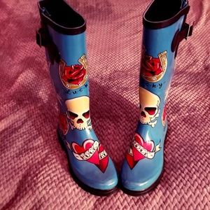 Chooka Turquoise blue womens rain boots 8.5
